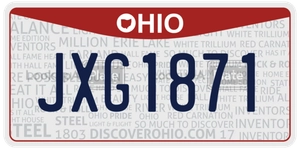 JXG1871 license plate in Ohio