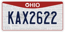 KAX2622  license plate in OH