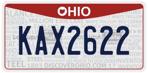 KAX2622 license plate in Ohio