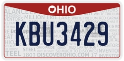 KBU3429  license plate in OH