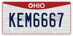 KEM6667  license plate in OH