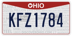 KFZ1784  license plate in OH