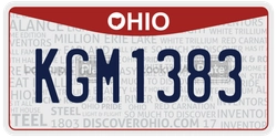 KGM1383  license plate in OH