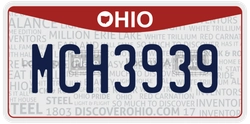 MCH3939  license plate in OH