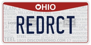 REDRCT license plate in Ohio