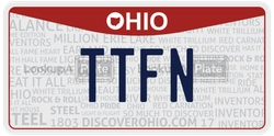 TTFN  license plate in OH