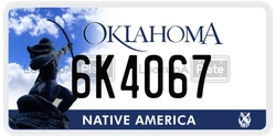 6K4067  license plate in OK