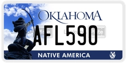 AFL590  license plate in OK