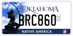 BRC860 license plate in Oklahoma