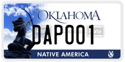 DAP001  license plate in OK