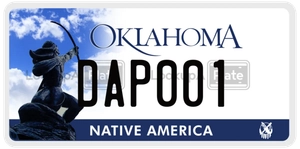 DAP001 license plate in Oklahoma