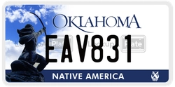 EAV831  license plate in OK