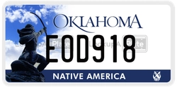 EOD918  license plate in OK
