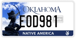 EOD981  license plate in OK