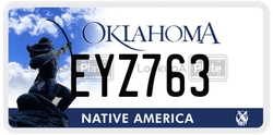 EYZ763  license plate in OK