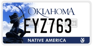 EYZ763 license plate in Oklahoma