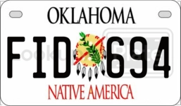 FID694 license plate in Oklahoma