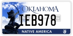 IEB978  license plate in OK
