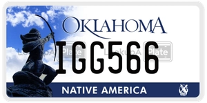 IGG566 license plate in Oklahoma
