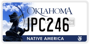 JPC246 license plate in Oklahoma