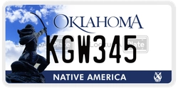 KGW345  license plate in OK