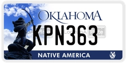 KPN363  license plate in OK