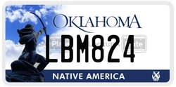LBM824  license plate in OK