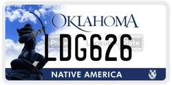 LDG626  license plate in OK