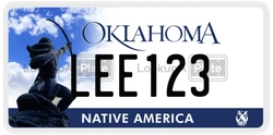 LEE123  license plate in OK