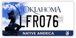 LFR076  license plate in OK