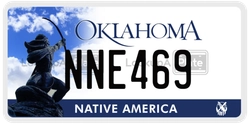 NNE469  license plate in OK