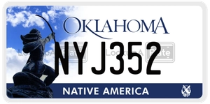 NYJ352 license plate in Oklahoma