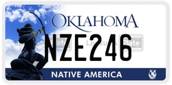 NZE246  license plate in OK