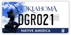 OGR021  license plate in OK