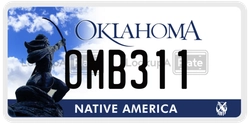 OMB311  license plate in OK