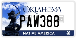 PAW388 license plate in Oklahoma