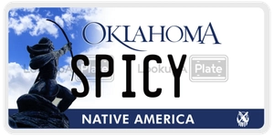 SPICY license plate in Oklahoma