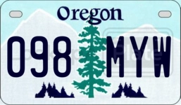 098MYW license plate in Oregon