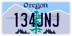 134JNJ  license plate in OR