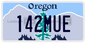 142MUE license plate in Oregon