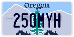 250MYH  license plate in OR