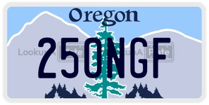 250NGF license plate in Oregon