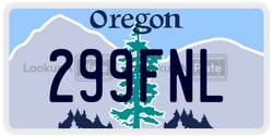 299FNL  license plate in OR