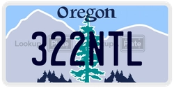 322NTL  license plate in OR