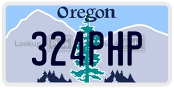 324PHP  license plate in OR