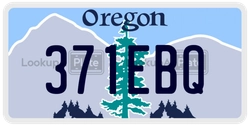 371EBQ  license plate in OR