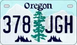 378JGH license plate in Oregon