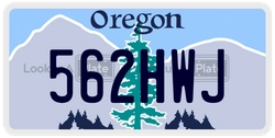 562HWJ  license plate in OR