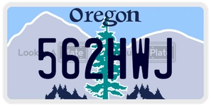 562HWJ license plate in Oregon