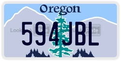 594JBL  license plate in OR
